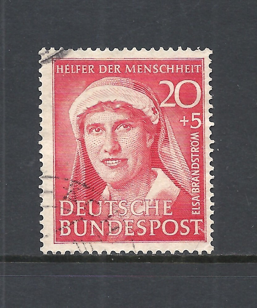 GERMANY SCOTT B322 USED F/VF – 1951 20pf + 5pf ROSE RED SEMI-POSTAL ISSUE