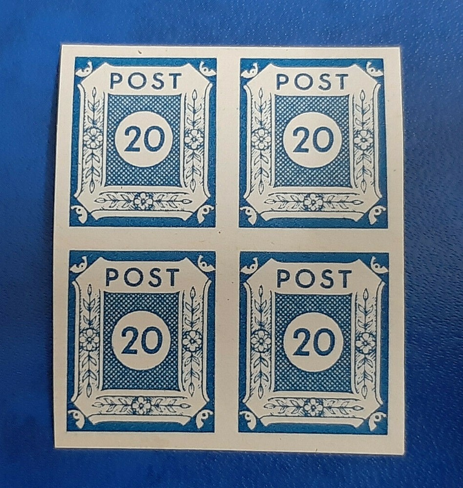 Germany Stamps Allied Occupation 4x 20 Pfennig 1945 Block SBZ Mi. Nr. 54 (19804)
