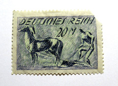Germany 1922 Weimar Republic 20 Mark Stamp Scott 196 Horse and Plow Mint MNH