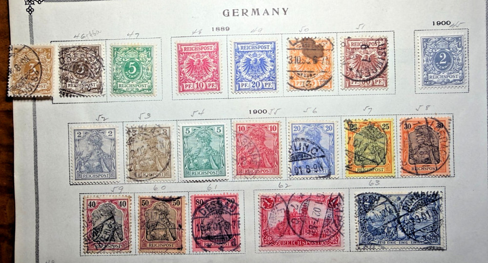 Germany Lot of 20 1889 – 1900 Stamps (SC 46-63, 46a)