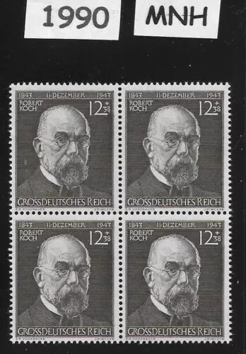 MNH block B251 Robert Koch Pandemic Scientist Third Reich Germany 1943 #1990