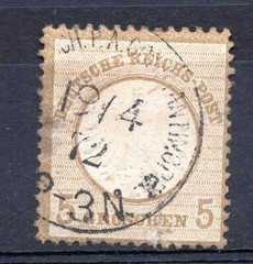 Offices in Turkey, 1872 Forerunner 5Gr , Mi. V 22, used, large shield, used