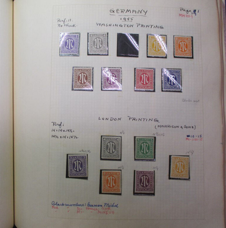 Germany Post War Stamps Album, Allied Military, MNH, MH, Used