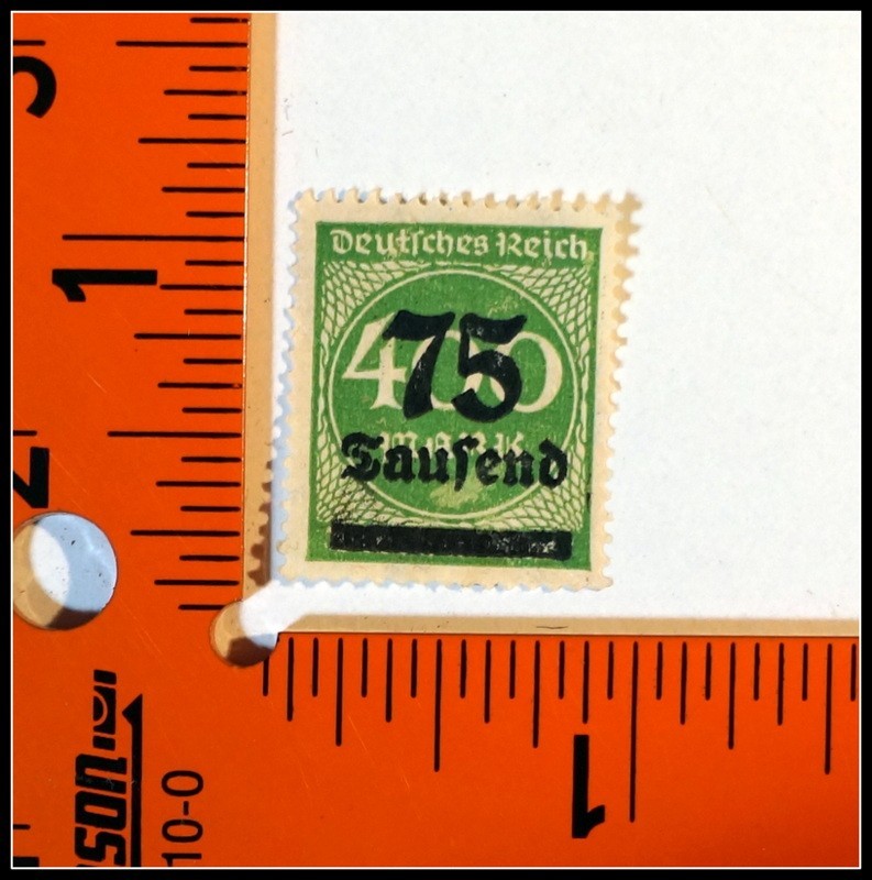 Germany 1923 Inflation 75 Tausend on 50 Mark Green Used Stamp – Scott #239 Rare