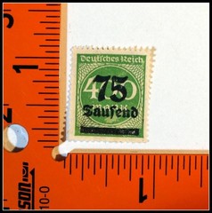 Germany 1923 Inflation 75 Tausend on 50 Mark Green Used Stamp – Scott #239 Rare