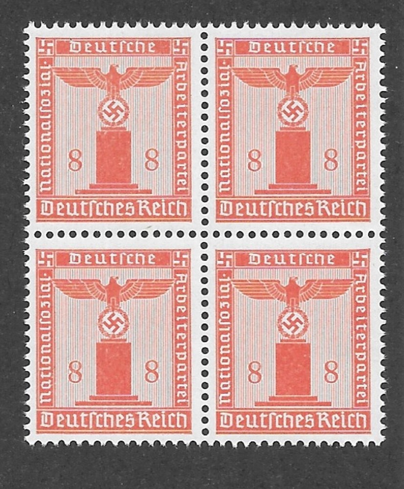 MNH stamp block PF08 Sc S17 Third Reich symbol WWII Germany 1942 Official