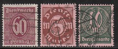 Stamp Germany Official Mi 066-8 Sc O9,16,17 Dienst Deutsches Reich Germania Used
