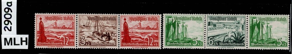 MLH Stamps B107-109-110-112 1937 Germany WWII Winter relief fund #2909a