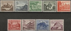 Stamp Germany Mi 730-8 Sc B160-8 1939 WWII 3rd Reich Winter Buildings Rhein MNG