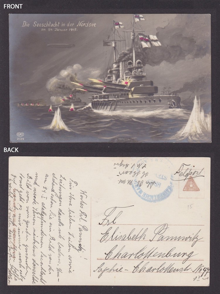 GERMANY, Marine Fieldpost card, Die Seeschlacht in der Nordsee, WWI