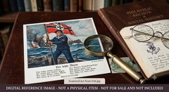 1915 WWI German Naval Propaganda Postcard Der Letzte Mann Hans Bohrdt Sütterlin