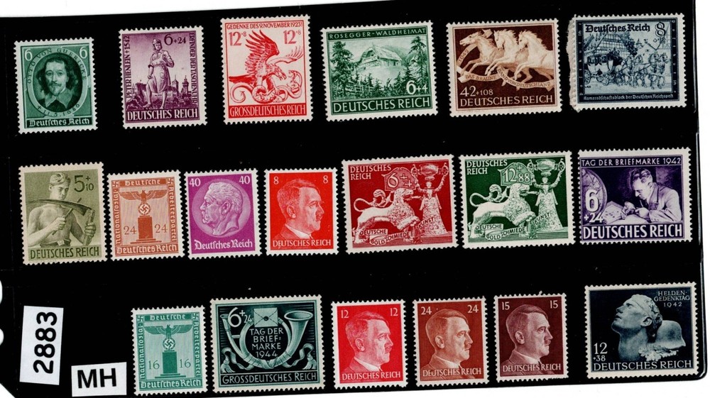 MH stamp collection Third Reich era Germany Swastika WWII Adolf Hitler #2883