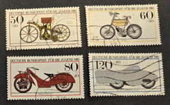 1983 Für die Jugend Motorcycles Moped Bicycle German Stamp Set 🇩🇪 Daimler BMW