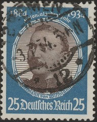 Stamp Germany Mi 543 Sc 435 1934 WW2 Fascism Wi man Colonial Pioneer Used