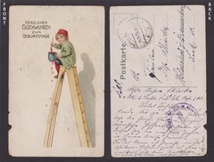 GERMANY 1916, Fieldpost card, Happy birthday