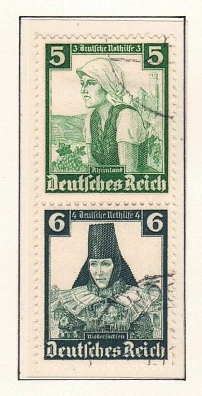 Germany – 1935 ZdMiNr. S231, 5pf+6pf Costumes, se-tenant pair (Used)