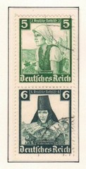 Germany – 1935 ZdMiNr. S231, 5pf+6pf Costumes, se-tenant pair (Used)