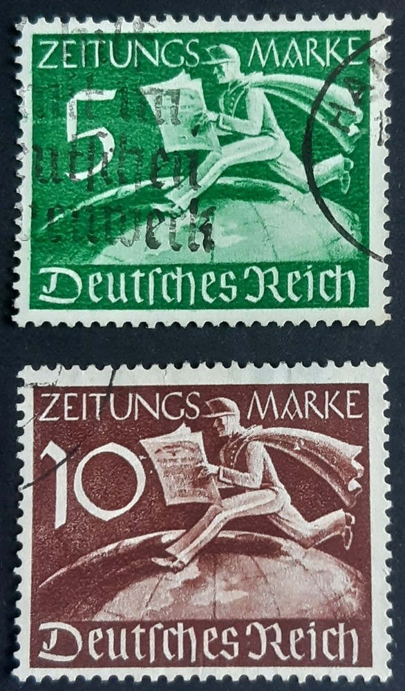 Germany Third Reich 1939 SGN727-8 5pf green and 10pf brown, newspapers, VGU