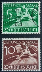 Germany Third Reich 1939 SGN727-8 5pf green and 10pf brown, newspapers, VGU
