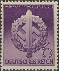 Stamp Germany Mi 818 Sc 528 1942 WW2 Fascism War Era War Storm Trooper MNH