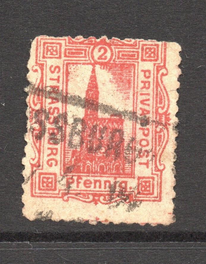 Germany Strassburg 1890s 2- Red Local Post Used – S61232