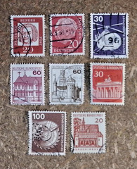 Assortment of 8 Older German Issued Stamps, Cancelled