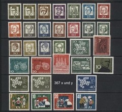 West-Germany / FRG / BRD Complete Yearsets 1960-1969 MNH Stamps, Mi. 326-611