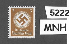 #5222 MNH WWII Official stamp SC 080 / 1934, PF03, Third Reich era Germany