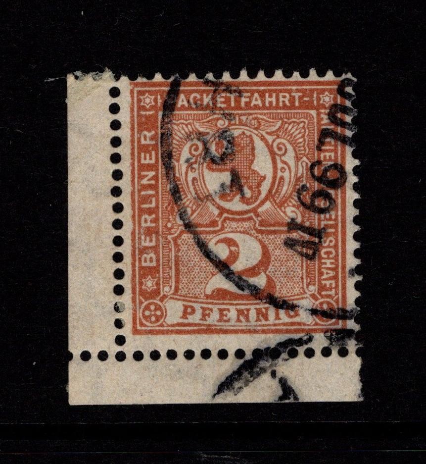 Germany 1890s 2p Berlin Private Post Used / LL Corner Margins – S58693