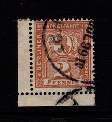 Germany 1890s 2p Berlin Private Post Used / LL Corner Margins – S58693