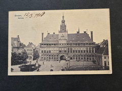 1909 Emden Germany Rathaus Town Hall German Postcard Handwritten Dated