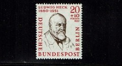 1956 Germany BERLIN 20pf + 10pf Famous Men of Berlin Series Sc#9NB19 M/VLH/OG*