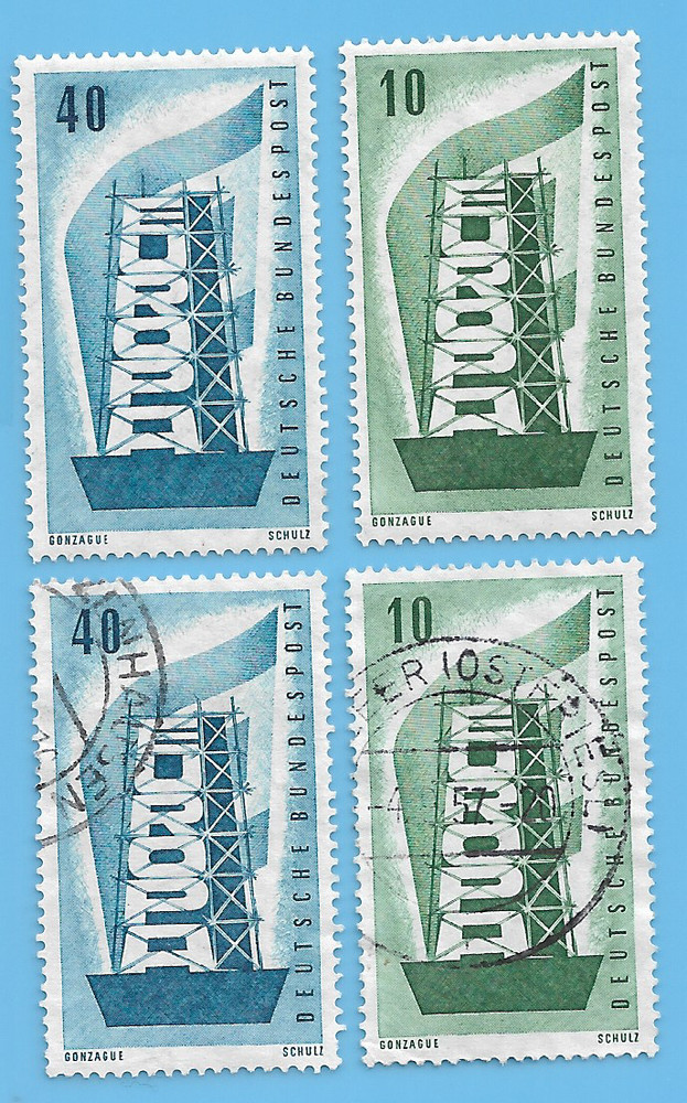 Germany Bundespost 1956 Europa Stamp Set Lot Sc# 748 749 #45