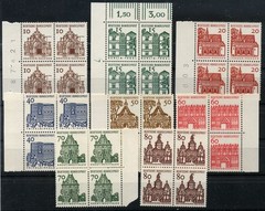 GERMANY / BUND – „Bauwerke“-compl.set in Bl.x4 w.DZ – MNH