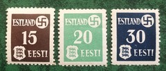 GERMANY 1941 WW2 ESTONIA Occupation Eesti Swastika Set Mi. #1-3x MNH OG