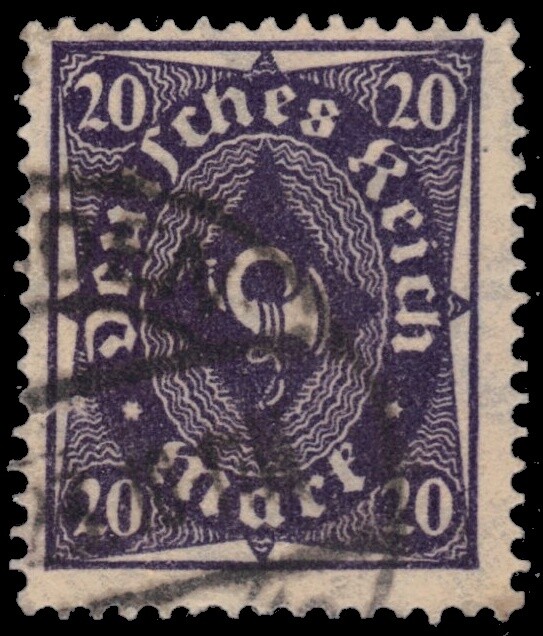 GERMANY 191 – Numeral and Post Horn „1923 Dark Violet“ (pc13479)