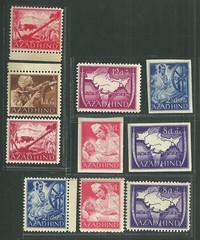 Lot of 10 WWII 1943 Germany India Azad Hind MNH Mint Never Hinged Postage Stamps