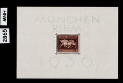 MNH Stamp Mini sheet B90 1936 Brown Ribbon Horse Race Munich Germany #2865