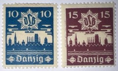 Travelstamps: 1937 Germany Danzig Stamps Mi.No. 267-268, Mint, Og, Hinged, WW2