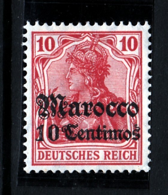 German Offices in Morocco Sc 35 NH issue of 1906 – overprint on 10pf wmkd