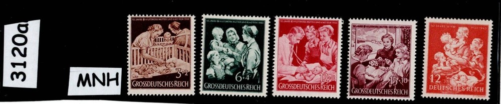MLH Germany stamp set 1943 & 1944 Mother & Children Winter relief WWII #3120a