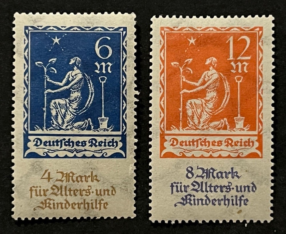 Travelstamps: Germany Stamps Mi 233-234 Sc #B3-B4 Youth & Elderly Aid Mint OG H