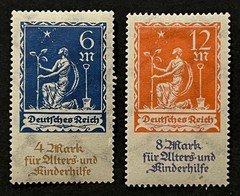 Travelstamps: Germany Stamps Mi 233-234 Sc #B3-B4 Youth & Elderly Aid Mint OG H