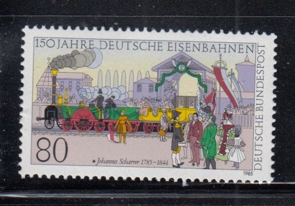 WEST GERMANY Johannes Scharrer, German Railways Founder MNH stamp