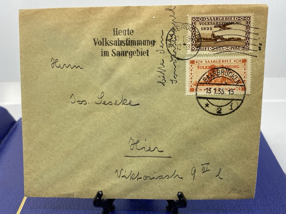 1935 Germany Saarbrucken cancels, SC# 146 & C8.