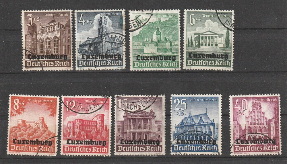 * Original * WW II German Stamps — Set – Luxemberg Over Print – Used