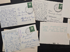 18pc German Postcard Photo Lot 1950s 60s Travel Cars Wedding Scenery RPPC