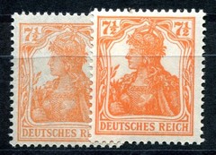 GERMANY 1916 99a,b ** MNH COLORS red-orange + yellow-orange (09447