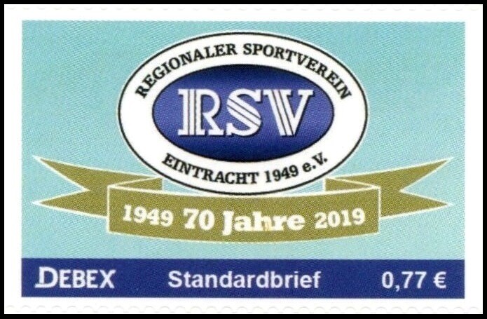 Debex: MiNr. , „70 Years RSV Eintracht 1949 e. V.“, Set, mint never hinged