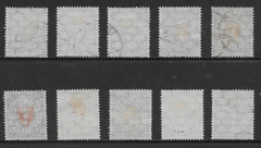 DANZIG SCOTT 181 USED x 10 – 1924 30pf GREEN & RED COAT OF ARMS ISSUE (B)